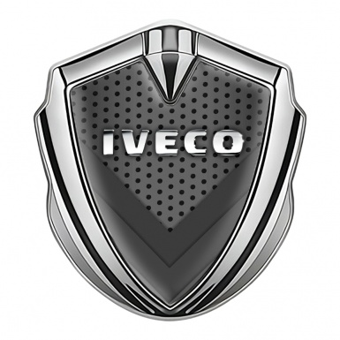 Iveco Emblem Ornament Silver Dark Texture Chrome Logo Design