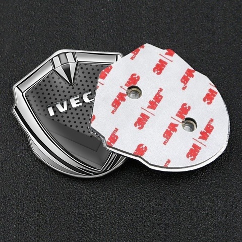 Iveco Emblem Ornament Silver Dark Texture Chrome Logo Design