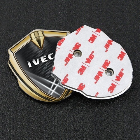 Iveco Bodyside Domed Emblem Gold White Hex Texture Chrome Polish