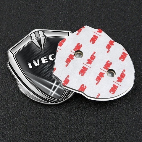 Iveco Bodyside Domed Emblem Silver White Hex Texture Chrome Polish