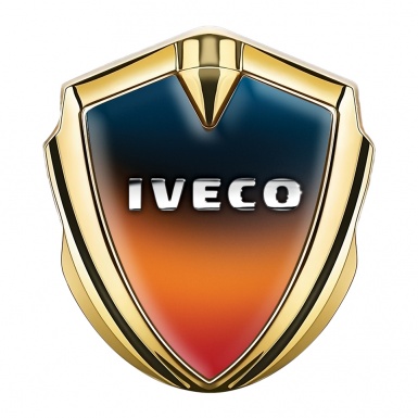 Iveco Bodyside Emblem Self Adhesive Gold Color Gradient Chromed Effect