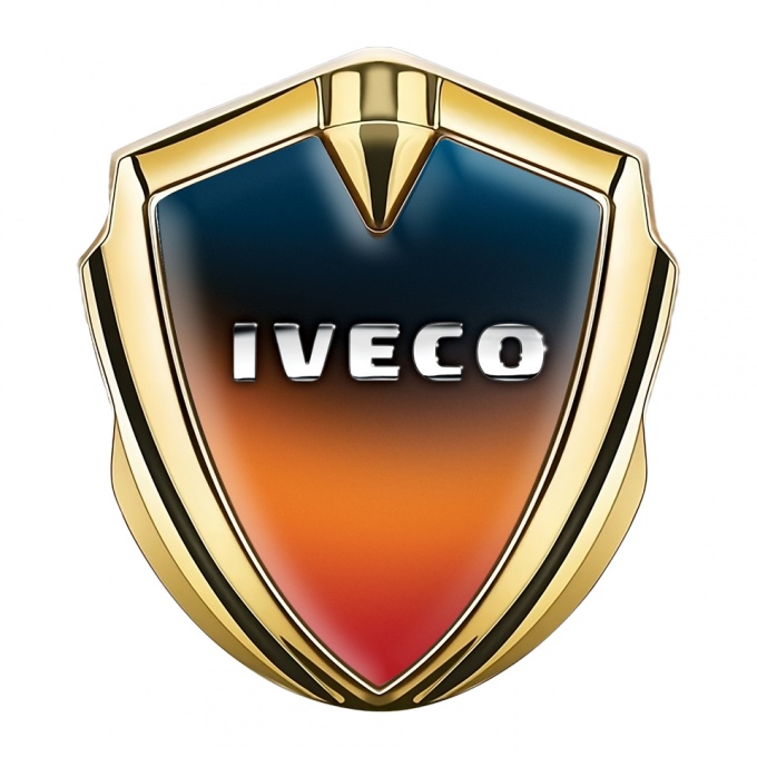 Iveco Bodyside Emblem Self Adhesive Gold Color Gradient Chromed Effect