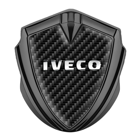 Iveco Metal Domed Emblem Graphite Black Carbon Chromed Logo Motif