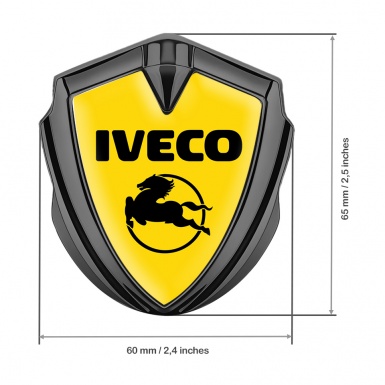 Iveco Emblem Badge Self Adhesive Graphite Yellow Base Pegaso Logo Design