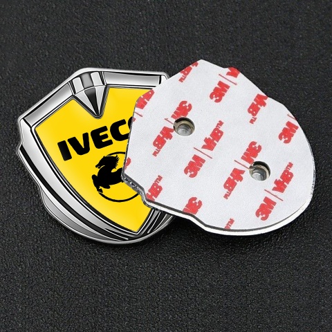 Iveco Emblem Badge Self Adhesive Silver Yellow Base Pegaso Logo Design