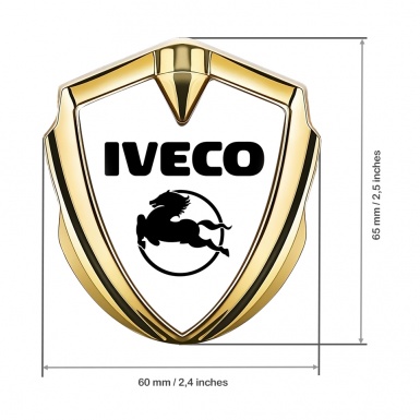 Iveco Emblem Fender Badge Gold White Background Pegaso Design