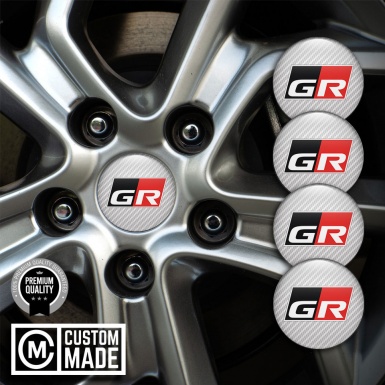 Toyota GR Silicone Stickers for Wheel Caps Light Carbone