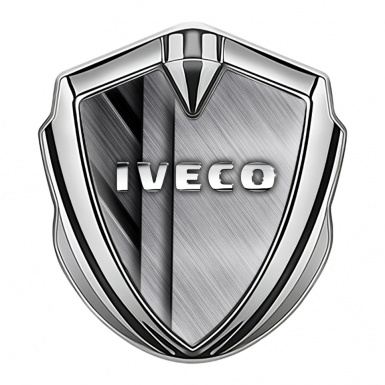 Iveco Metal Emblem Self Adhesive Silver Brushed Steel Chromed Logo