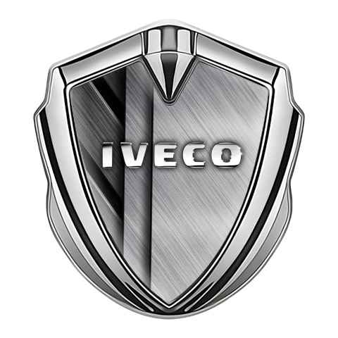 Iveco Metal Emblem Self Adhesive Silver Brushed Steel Chromed Logo