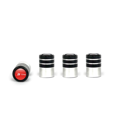 Audi S line Valve Caps 4 pcs Red Silicone Sticker with White Logo