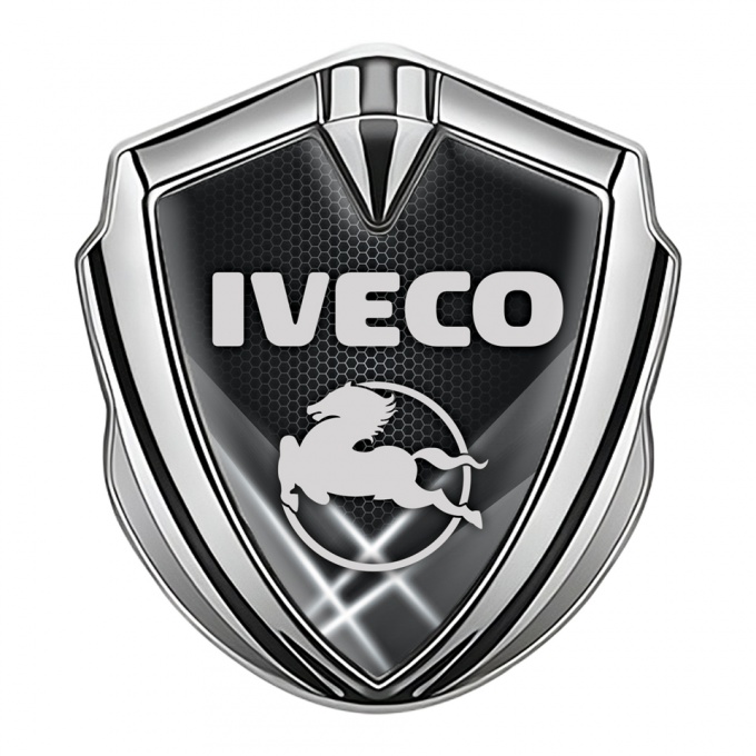 Iveco Badge Self Adhesive Silver White Hex Pegaso Symbol Edition