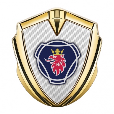 Scania Emblem Fender Badge Gold White Carbon Blue Griffin Edition