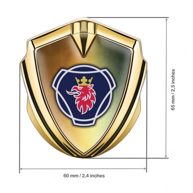 Scania Emblem Badge Gold Copper Gradient Big Griffin Logo Design