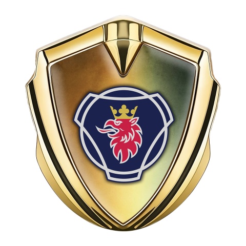 Scania Emblem Badge Gold Copper Gradient Big Griffin Logo Design