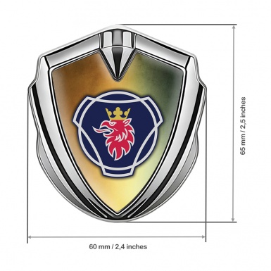 Scania Emblem Badge Silver Copper Gradient Big Griffin Logo Design