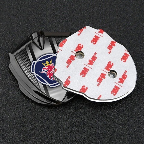 Scania Emblem Truck Badge Graphite Steel Mesh Classic Griffin Logo Motif