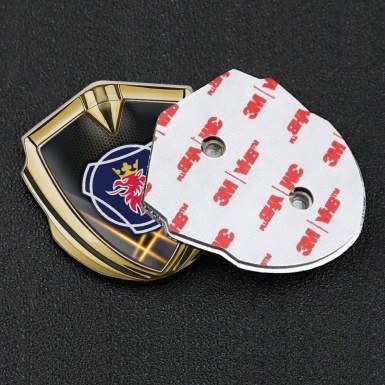 Scania Domed Badge Gold Orange Hex Lights Classic Griffin Logo Motif