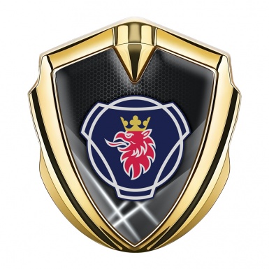 Scania Bodyside Emblem Self Adhesive Gold White Beams Griffin Logo
