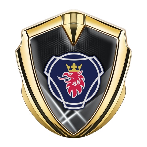 Scania Bodyside Emblem Self Adhesive Gold White Beams Griffin Logo