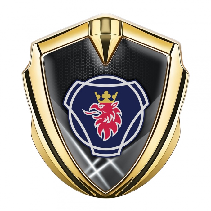 Scania Bodyside Emblem Self Adhesive Gold White Beams Griffin Logo