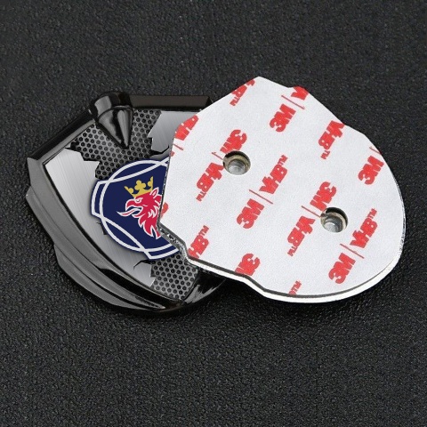 Scania Metal Domed Emblem Graphite Metal Honeycomb Classic Griffon Design