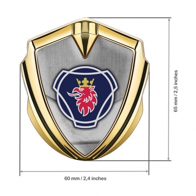 Scania Emblem Badge Self Adhesive Gold Concrete Texture Griffon Edition