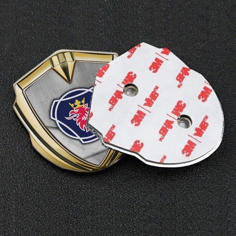 Scania Emblem Badge Self Adhesive Gold Concrete Texture Griffon Edition