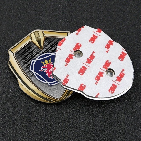 Scania Metal Emblem Self Adhesive Gold Gravel Texture Griffon Motif