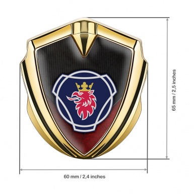 Scania Fender Emblem Badge Gold Dark Red Element Big Griffon Logo