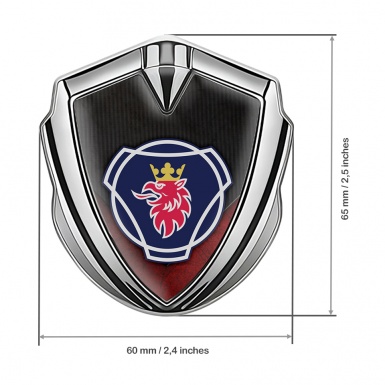 Scania Fender Emblem Badge Silver Dark Red Element Big Griffon Logo
