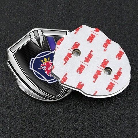 Scania Emblem Self Adhesive Silver Black Carbon Purple Stripe Griffon Logo