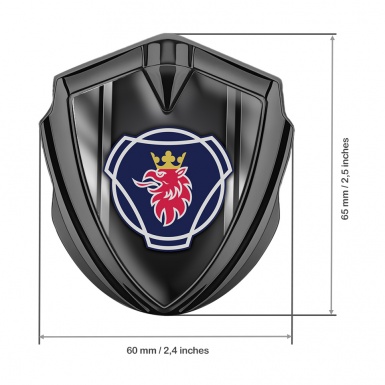 Scania Emblem Badge Graphite Black Metal Frames Effect Griffon Logo