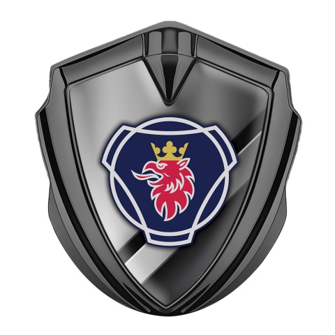 Scania Domed Emblem Graphite Polished Surface Effect Big Griffon Logo