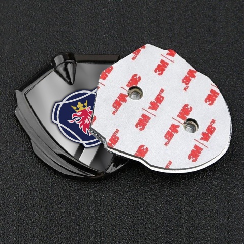 Scania Domed Emblem Graphite Polished Surface Effect Big Griffon Logo