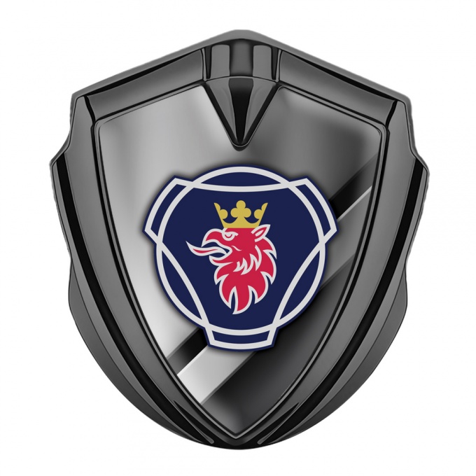 Scania Domed Emblem Graphite Polished Surface Effect Big Griffon Logo