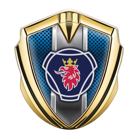 Scania Emblem Ornament Gold Blue Halftone Griffon Logo Edition