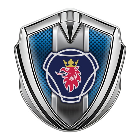 Scania Emblem Ornament Silver Blue Halftone Griffon Logo Edition