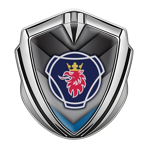 Scania Bodyside Domed Emblem Silver Blue Fragment Griffon Logo Design