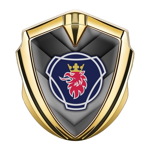 Scania Emblem Truck Badge Gold Grey Arrows Griffon Logo Edition