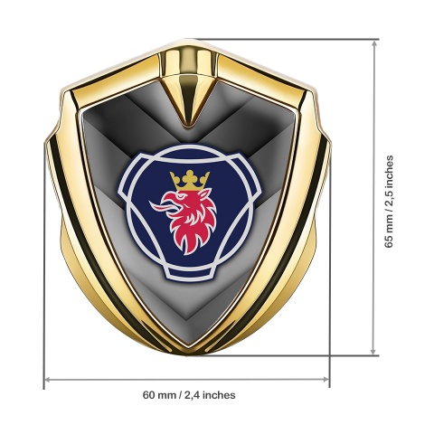 Scania Emblem Truck Badge Gold Grey Arrows Griffon Logo Edition