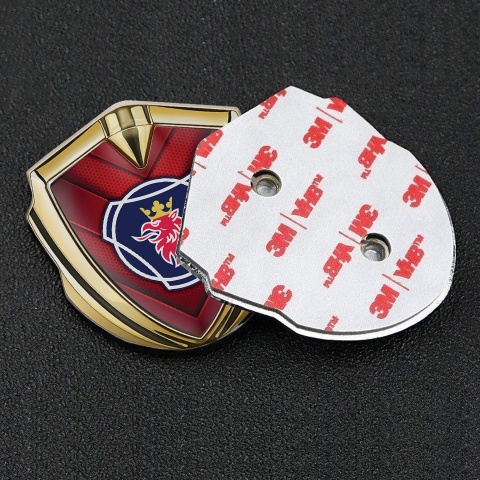 Scania Emblem Badge Self Adhesive Gold Red Hex Classic Logo Design