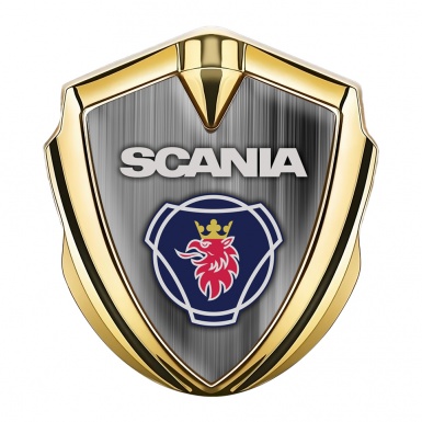 Scania Emblem Truck Badge Gold Polished Metal Classic Logo Edition