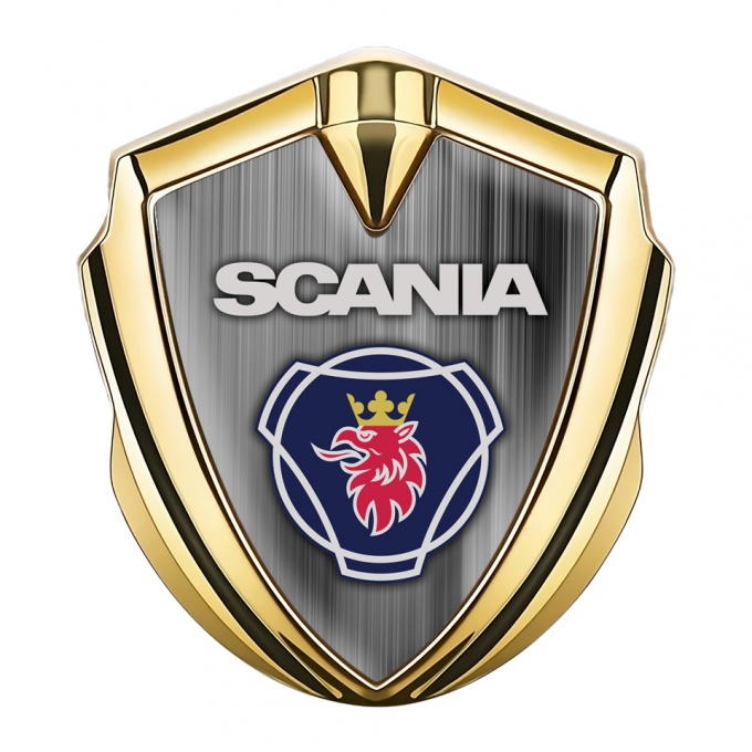 Scania Emblem Truck Badge Gold Polished Metal Classic Logo Edition