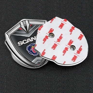 Scania Metal Domed Emblem Silver Chrome Elements Classic Logo Design