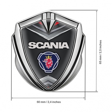 Scania Metal Domed Emblem Silver Chrome Elements Classic Logo Design