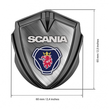 Scania Badge Self Adhesive Graphite Brushed Metal Texture Griffon Edition