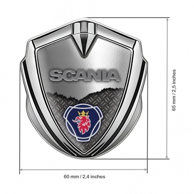 Scania Bodyside Emblem Self Adhesive Silver Torn Sheet Classic Grey Logo