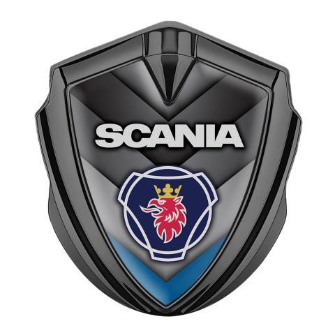 Scania Bodyside Domed Emblem Graphite Blue Element Griffin Logo Variant