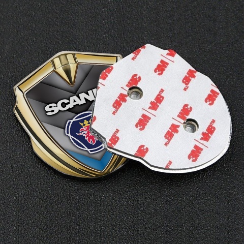 Scania Bodyside Domed Emblem Gold Blue Element Griffin Logo Variant