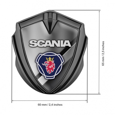 Scania Bodyside Emblem Self Adhesive Graphite Polished Metal Griffin Logo